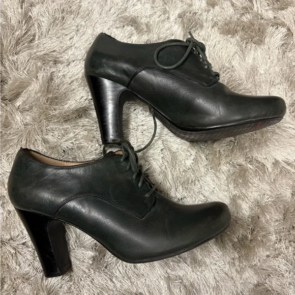 Miz Mooz Dark Leather Lace-Up Oxfords - Picture 2 of 8